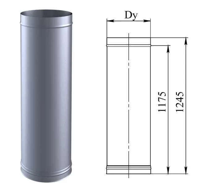 Газоотвод неутепленный ROSSEN 03.01.01.25.2 Дымоходы